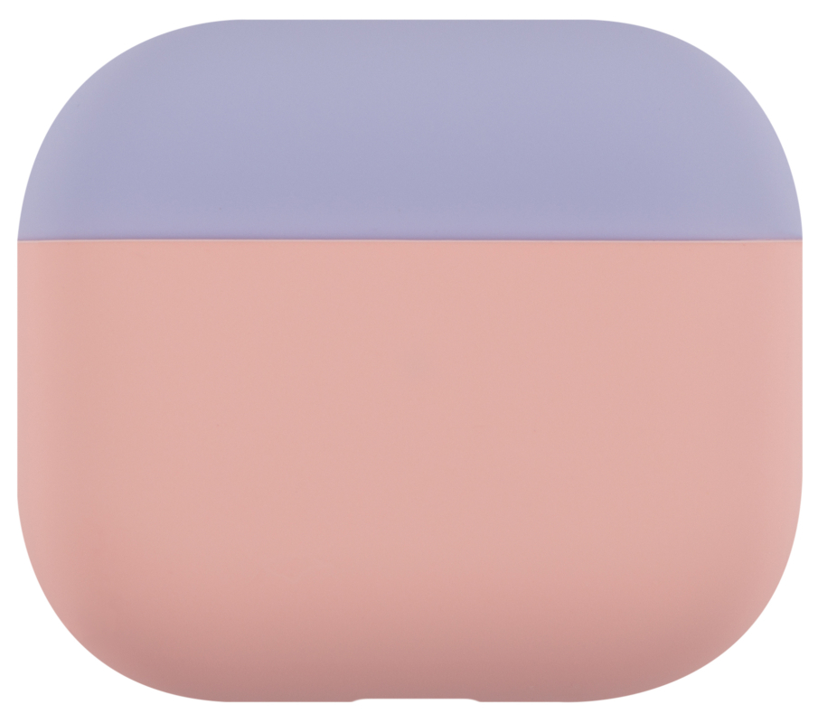 Чехол moonfish для AirPods 3 с двумя крышками, силикон, розовый+лавандовый