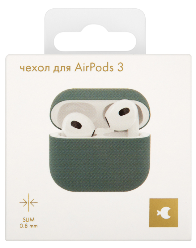 Чехол moonfish для AirPods 3, силикон, зеленый