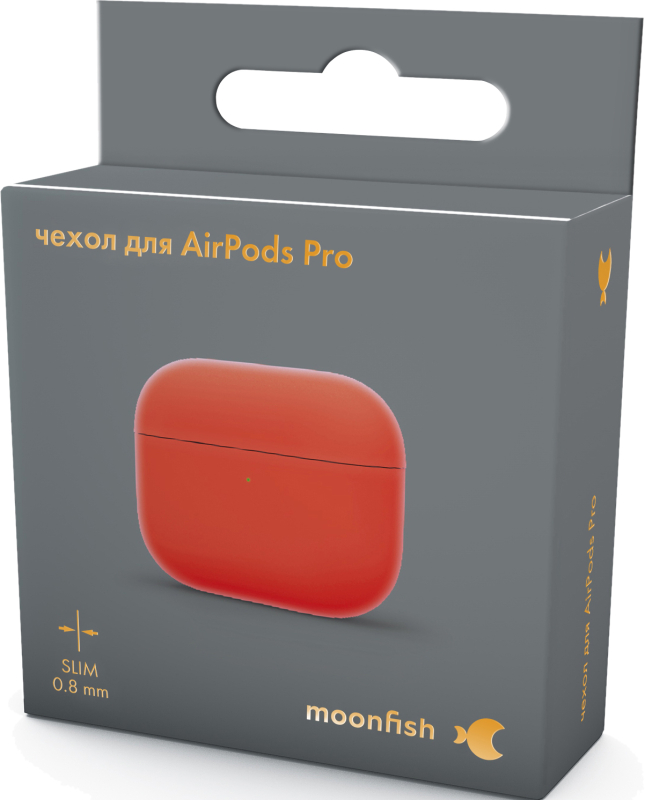 Чехол moonfish для AirPods Pro, силикон, коралловый неон