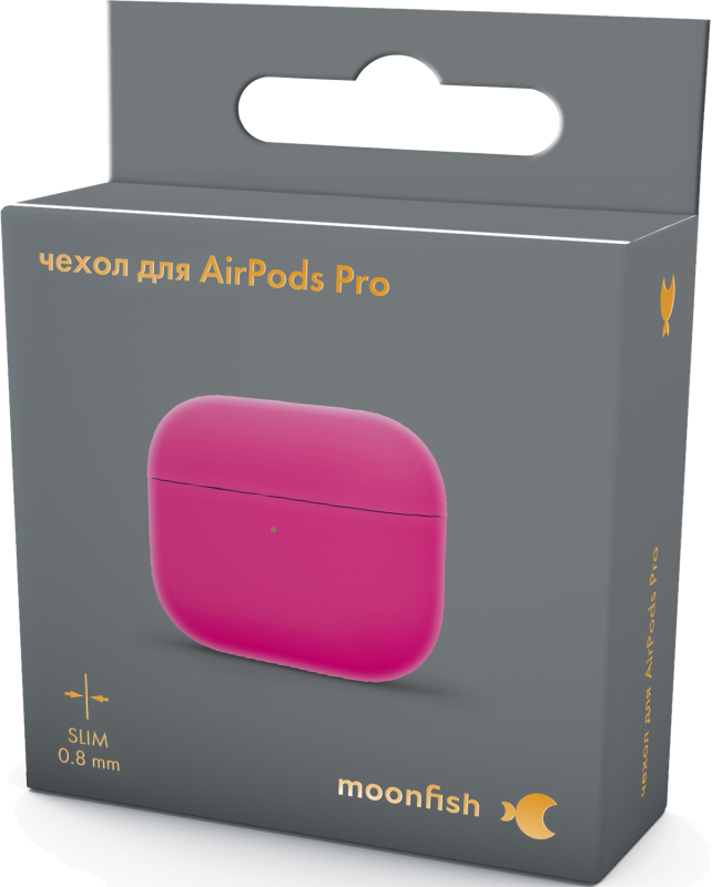 Чехол moonfish для AirPods Pro, силикон, розовый неон