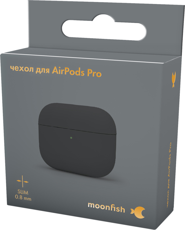 Чехол moonfish для AirPods Pro, силикон, темно-серый