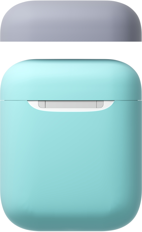 Чехол moonfish для футляра AirPods, силиконовый, бирюзовый+фиолетовый