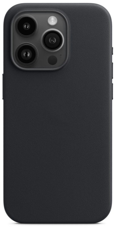 Чехол moonfish MagSafe для iPhone 15 Pro, кожа, черный
