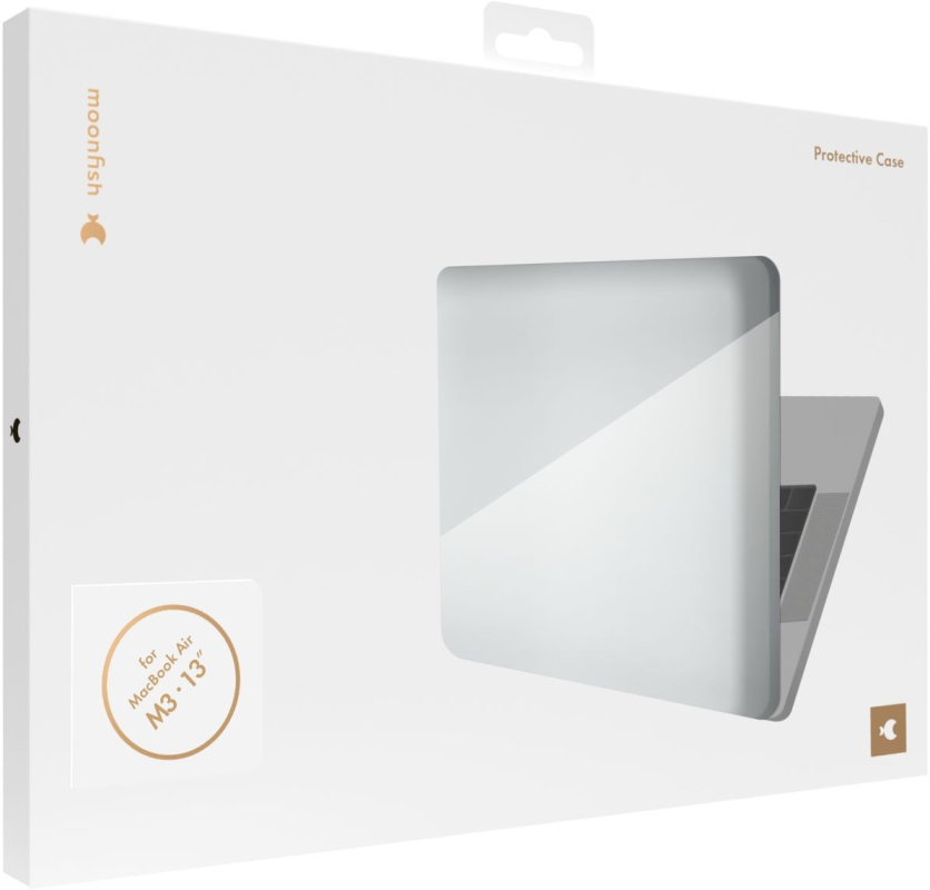 Чехол-накладка moonfish для MacBook Air 13″ (M3), soft-touch, прозрачный