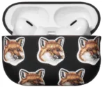 Чехол Native Union Maison Kitsune Fox для Airpods Pro 2, кожа, черный