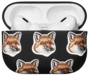 Чехол Native Union Maison Kitsune Fox для Airpods Pro 2, кожа, черный