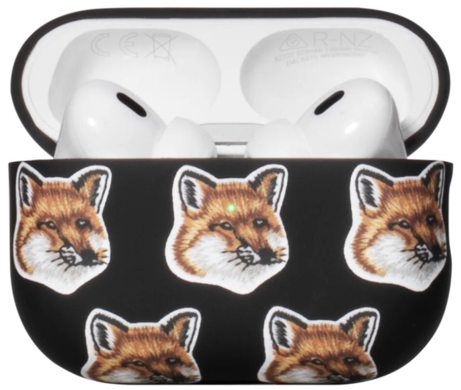 Чехол Native Union Maison Kitsune Fox для Airpods Pro 2, кожа, черный