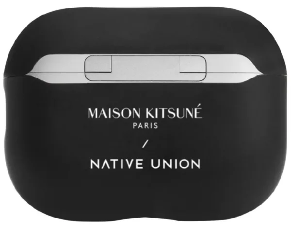 Чехол Native Union Maison Kitsune Fox для Airpods Pro 2, кожа, черный