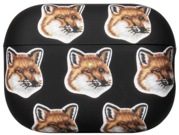 Чехол Native Union Maison Kitsune Fox для Airpods Pro 2, кожа, черный