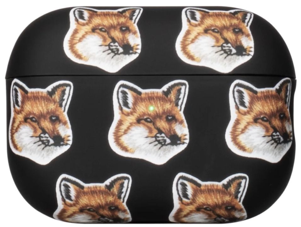 Чехол Native Union Maison Kitsune Fox для Airpods Pro 2, кожа, черный