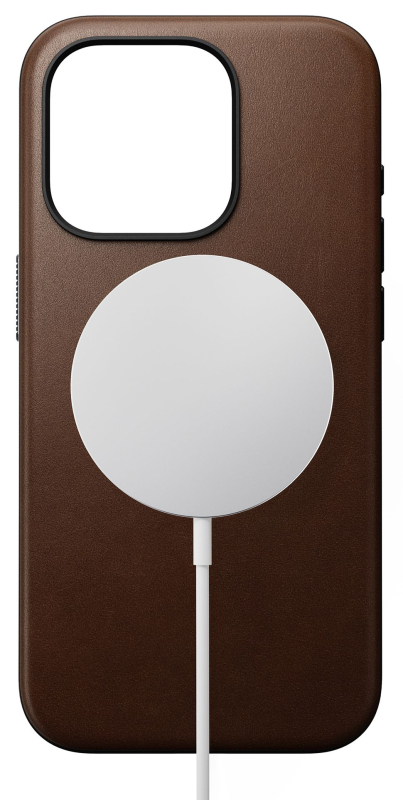 Чехол Nomad Modern Case MagSafe для iPhone 15 Pro, кожа, коричневый