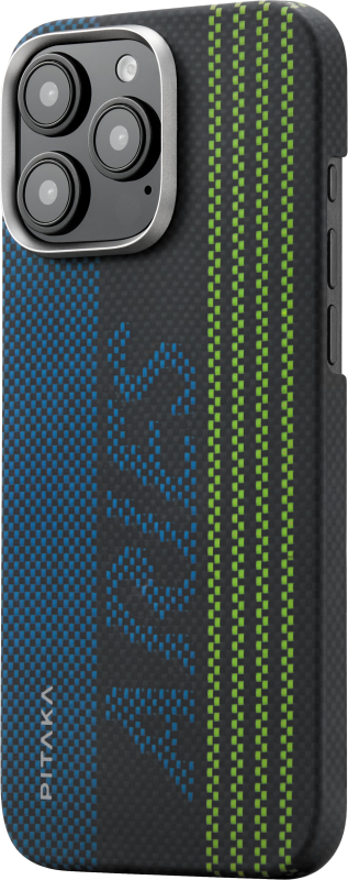 Чехол Pitaka Aries Tactile Woven Case MagSafe для iPhone 16 Pro, кевлар, черный+синий