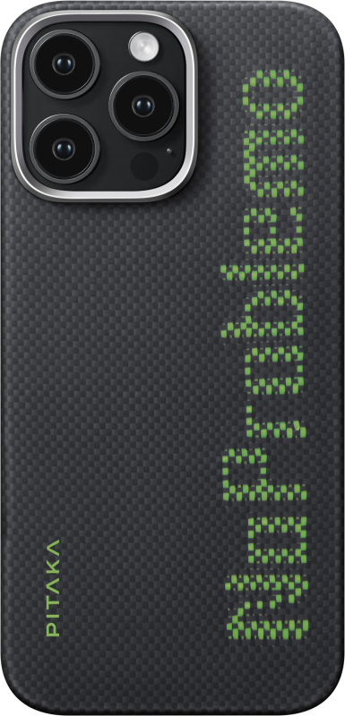 Чехол Pitaka Aries Tactile Woven Case NoProblemo MagSafe для iPhone 16 Pro, кевлар, черный