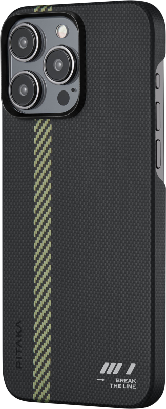 Чехол Pitaka Fusion Break the Line MagEZ Case 5 для iPhone 15 Pro Max, кевлар, черный