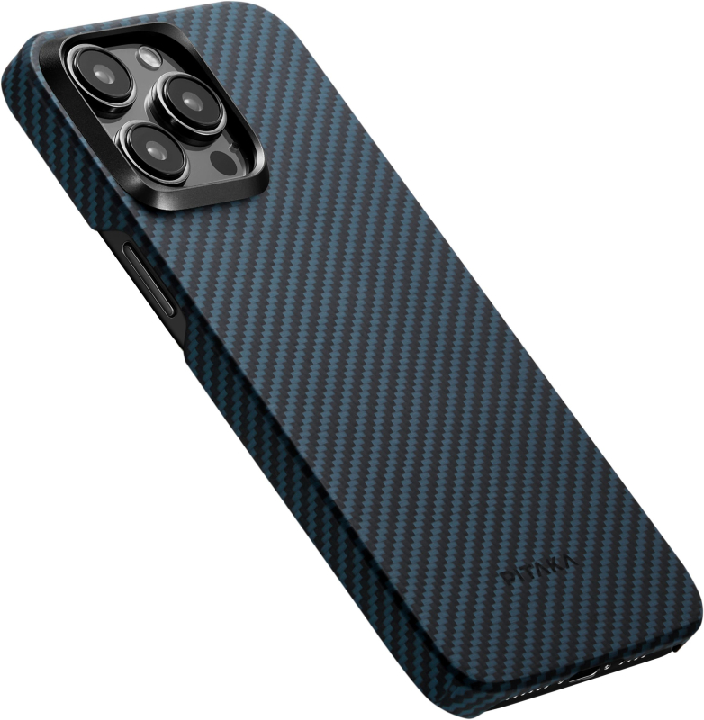 Чехол Pitaka MagEZ 4 Case для iPhone 15 Pro, кевлар, сине-черный