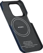 Чехол Pitaka MagEZ 4 StarPeak для iPhone 15 Pro, кевлар, синий