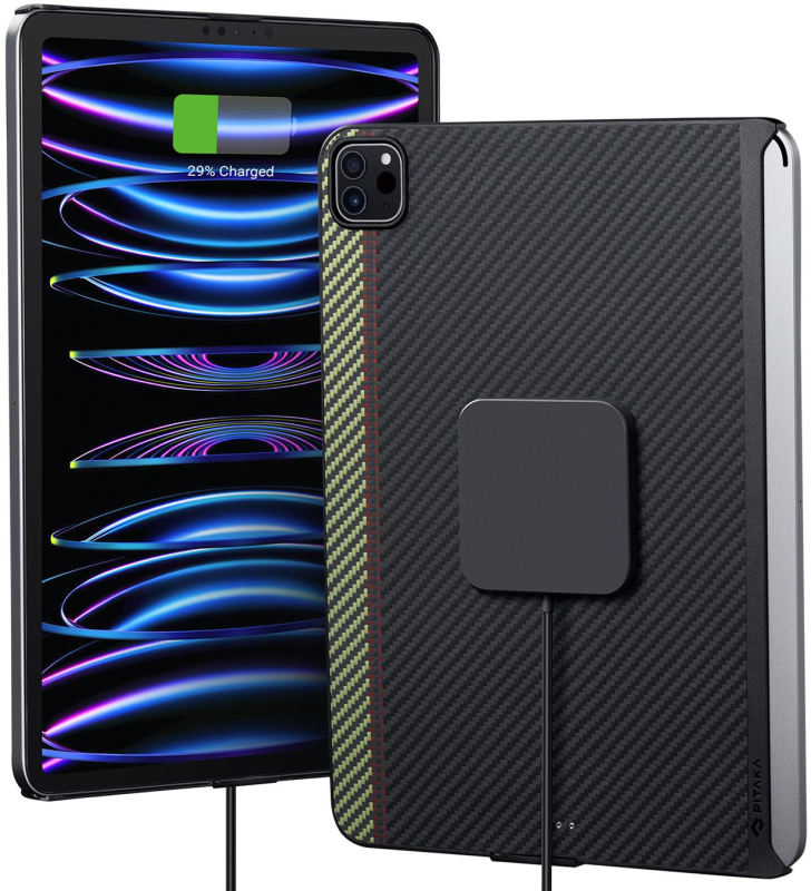 Чехол Pitaka MagEZ Case Pro с беспроводной зарядкой для iPad Pro 12.9″ 2022/2021, черно-серый