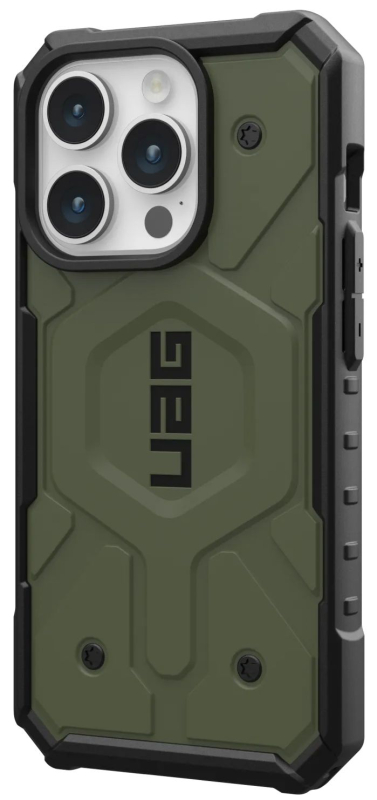 Чехол UAG Pathfinder MagSafe для iPhone 15 Pro, оливково-серый