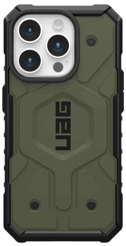 Чехол UAG Pathfinder MagSafe для iPhone 15 Pro, оливково-серый