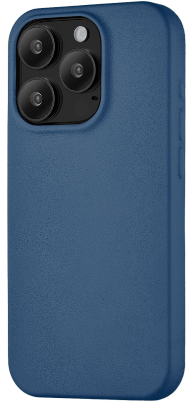 Чехол uBear Capital Leather Case для iPhone 15 Pro MagSafe, тёмно-синий