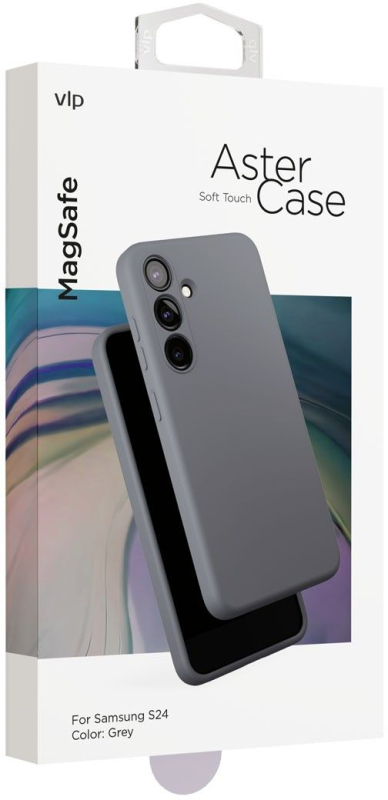 Чехол VLP для Galaxy S24, силикон, серый