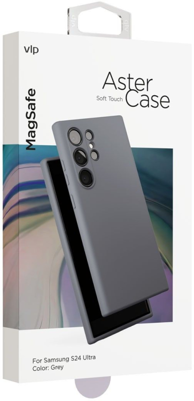 Чехол VLP для Galaxy S24 Ultra, силикон, серый