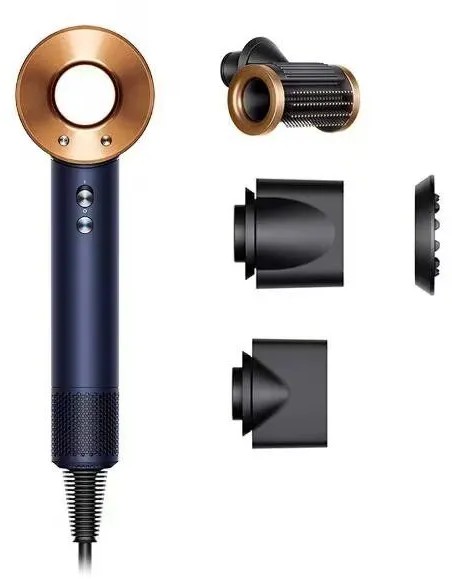 Фен Dyson Supersonic HD15, 4 насадки, синий+медь