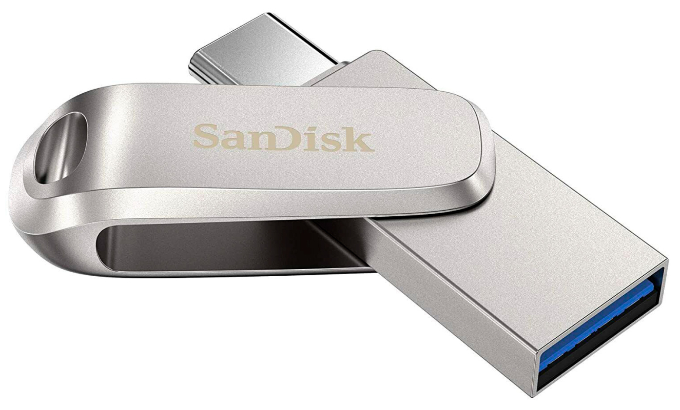 Флэш-накопитель SanDisk Ultra Dual Drive Luxe USB-C, 1ТБ, серебристый