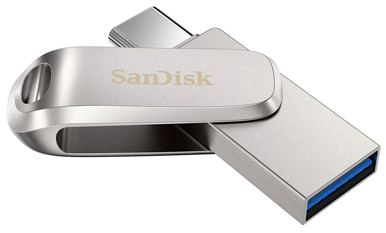 Флэш-накопитель SanDisk Ultra Dual Drive Luxe USB-C, 512GB, серебристый