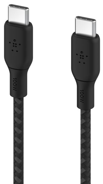 Кабель Belkin Boost Charge Braided USB-C – USB-C, 2 м, нейлон, черный