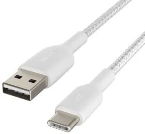 Кабель Belkin BoostCharge Braided USB-A – USB-C, 2 м, нейлон, белый