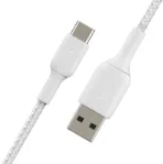 Кабель Belkin BoostCharge Braided USB-A – USB-C, 2 м, нейлон, белый