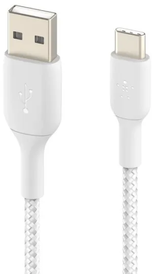 Кабель Belkin BoostCharge Braided USB-A – USB-C, 2 м, нейлон, белый