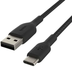 Кабель Belkin BoostCharge Braided USB-A – USB-C, 2 м, нейлон, черный