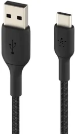 Кабель Belkin BoostCharge Braided USB-A – USB-C, 2 м, нейлон, черный