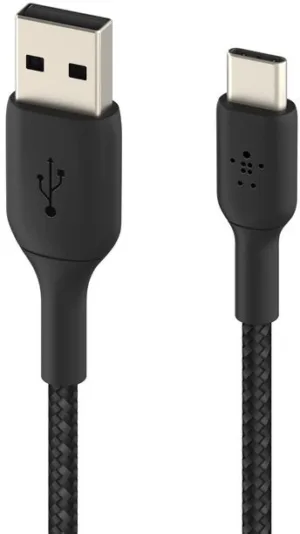 Кабель Belkin BoostCharge Braided USB-A – USB-C, 2 м, нейлон, черный