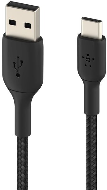 Кабель Belkin BoostCharge Braided USB-A – USB-C, 2 м, нейлон, черный