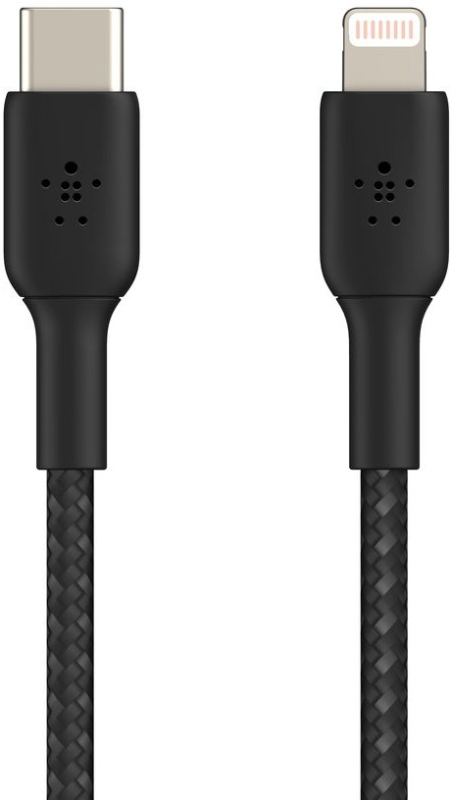 Кабель Belkin BoostCharge Braided USB-C – Lightning, 2 м, нейлон, черный
