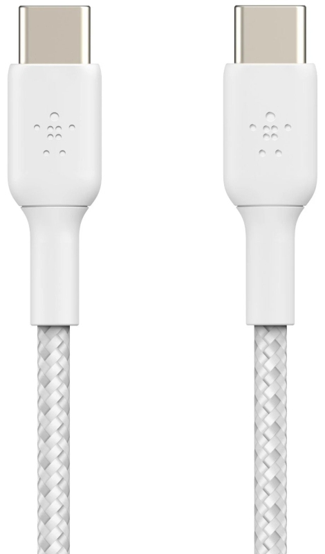 Кабель Belkin BoostCharge Braided USB-C – USB-C, 2 м, нейлон, белый