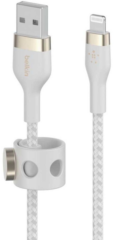 Кабель Belkin USB-A –  Lightning, 1м, нейлон, белый