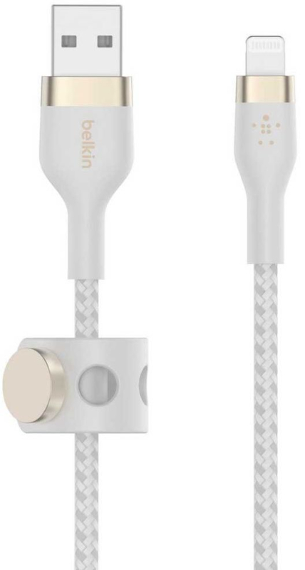 Кабель Belkin USB-A –  Lightning, 1м, нейлон, белый