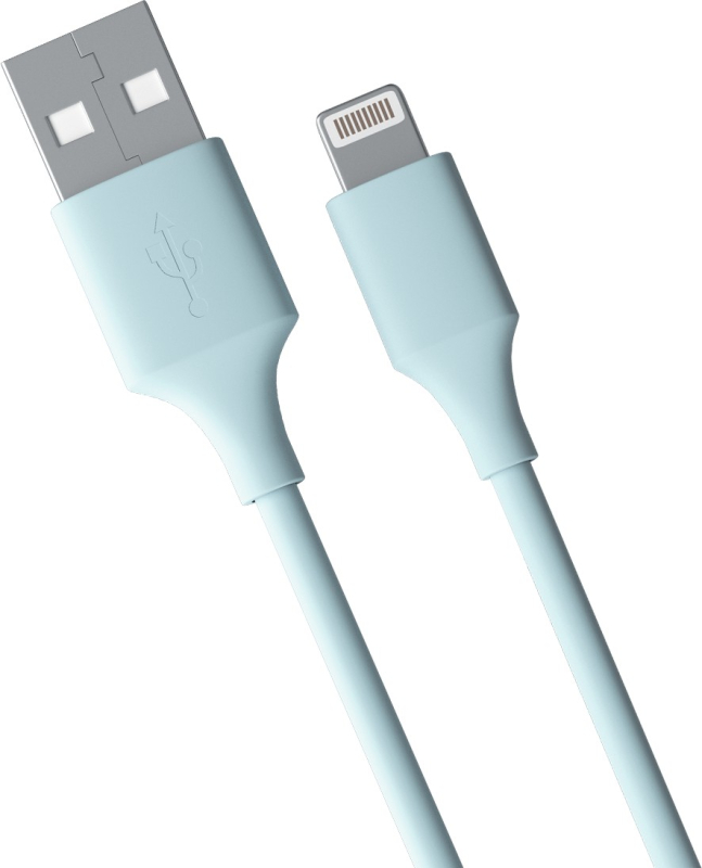 Кабель moonfish USB-А – Lightning 1 м, силикон, голубой