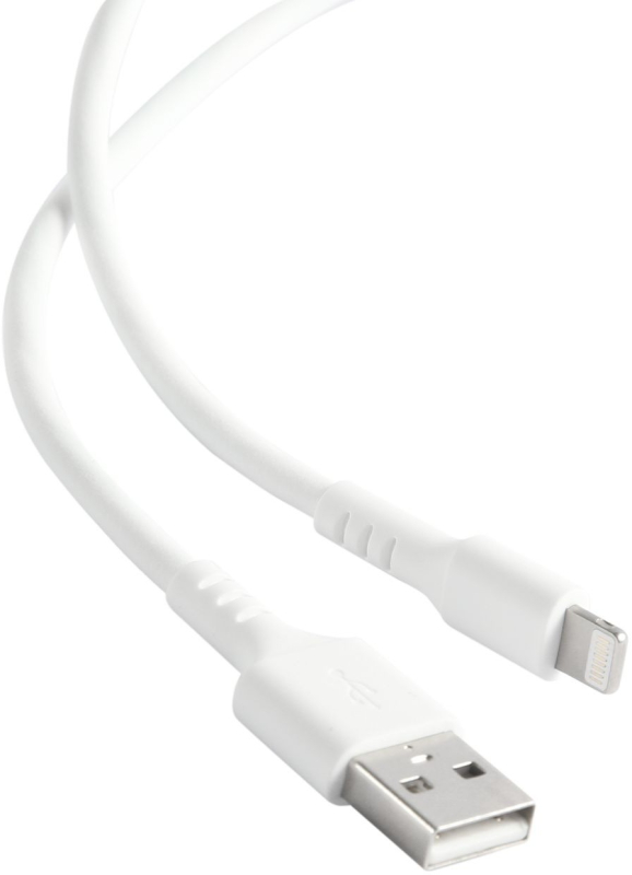 Кабель moonfish USB-A – Lightning, 1м, 2.4A, вспененный силикон, белый