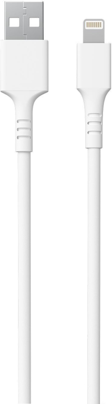 Кабель moonfish USB-A – Lightning, 1м, 2.4A, вспененный силикон, белый