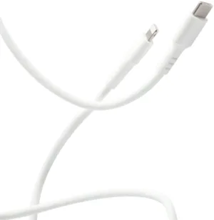Кабель moonfish USB-C – Lightning, 1м, 3A, вспененный силикон, белый