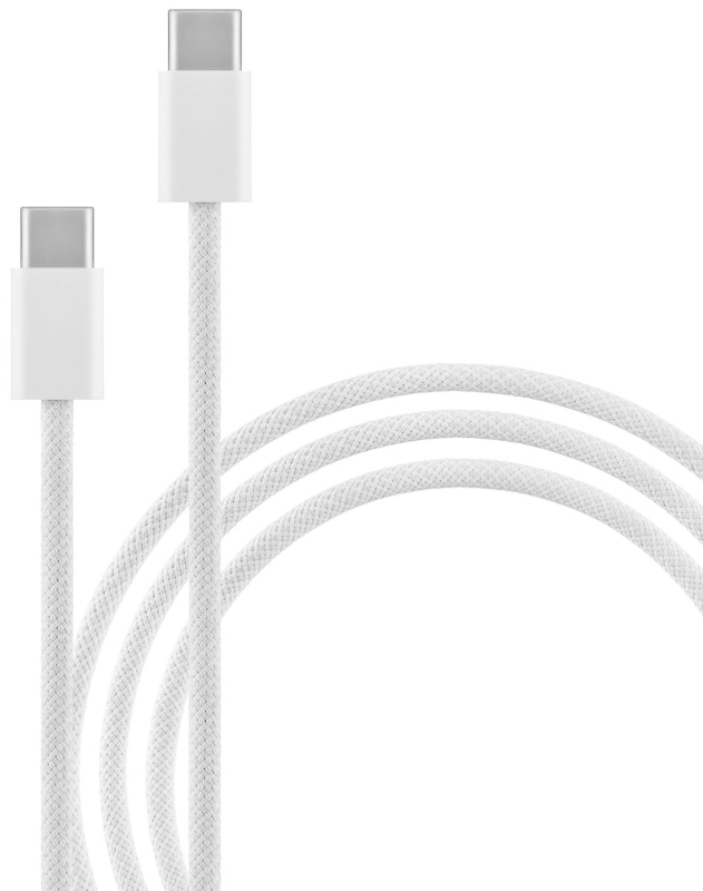 Кабель moonfish USB-C – USB-C, 1 м, нейлон, светло-серый