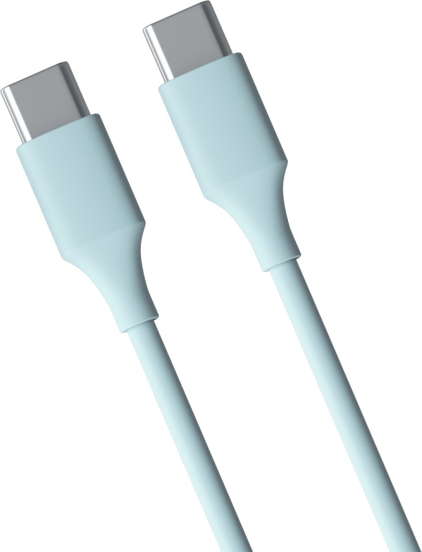 Кабель moonfish USB‑C – USB‑C 1 м, силикон, голубой