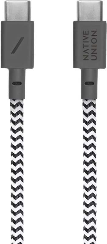 Кабель Native Union USB-C – USB-C, 60Вт, 1,2м, зебра