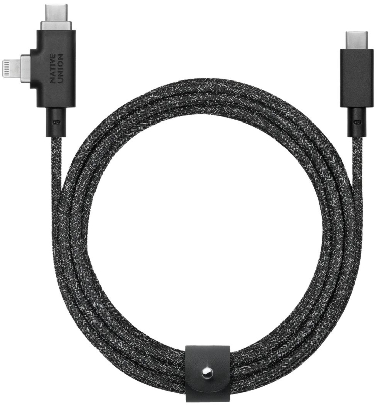 Кабель Native Union USB-C/Lightning, 240 Вт, 2,4 м, серый космос