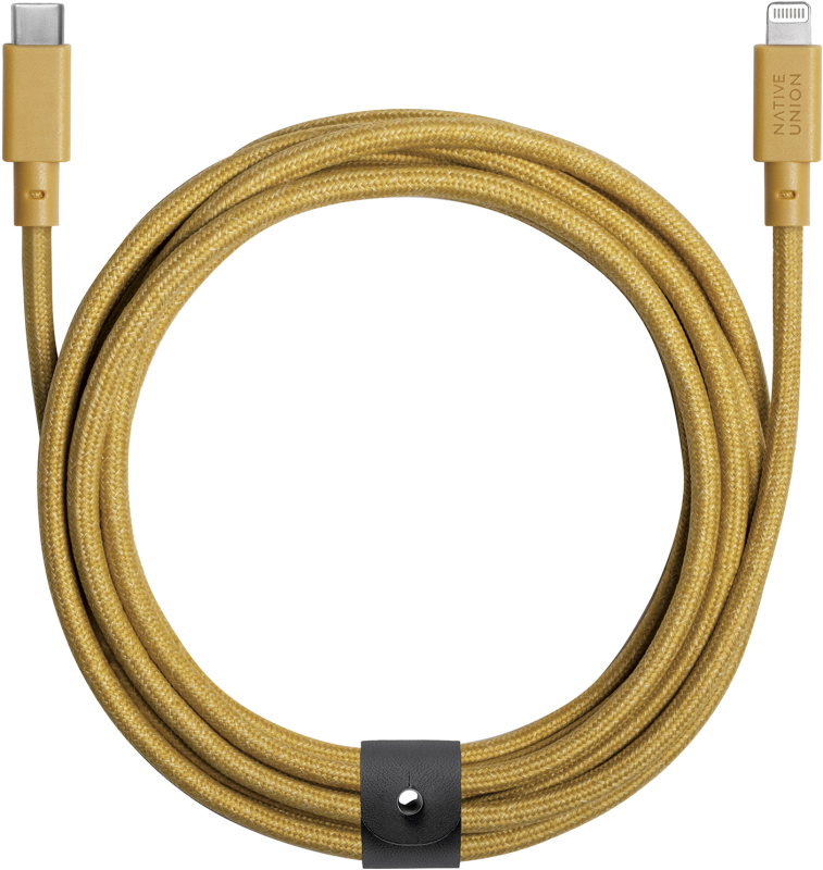 Кабель NU Belt Cable USB-С – Lightning, 1,2м, крафтовый